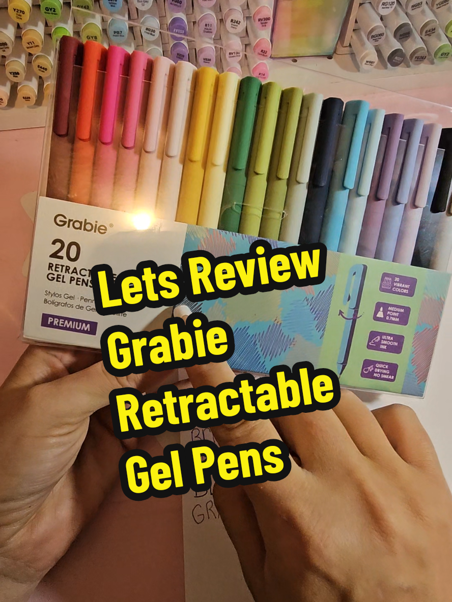 TikTok post by @allthethings2025 for Grabie Art. Caption reads: [...] #pens #coloring @grabieofficial @grabieart.