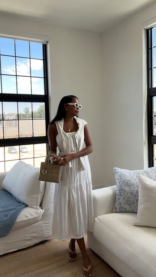 Instagram post by @simone_alyssaa for Tini Lux. Caption reads: statement jewelry update w/ @tiniluxjewelry in....