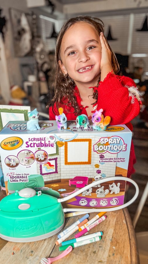 Instagram post by @therealjessicagoodman for Crayola. Caption reads: Whoever invented washable markers deserves an....