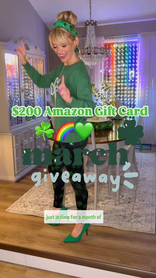 Instagram post by @clevelandfashionista for Amazon Pets. Caption reads: 🌈☘️$200 March Giveaway!☘️🌈 back for our monthly....