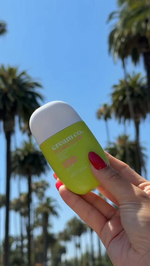 Instagram post by @sudeademogullari for Cream Co.. Caption reads: LA days, SPF always. ☀️✨ Lightweight, invisible,....