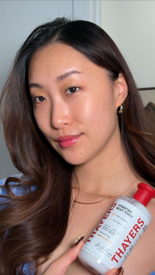 Instagram post by @skinbyhelen for Thayers. Caption reads: the ultimate skin elixir: snow mushroom soup 🍄....