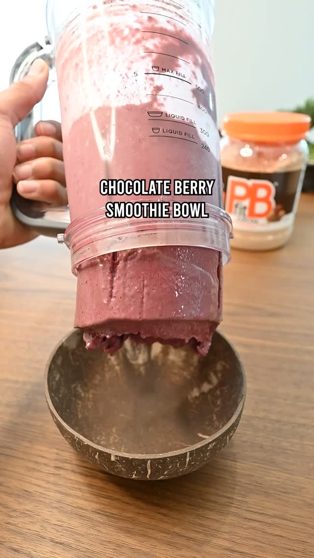 Instagram post by @smoothieflip for PBfit. Caption reads: sensational smoothie crafted w/ @pbfit cocoa!!....