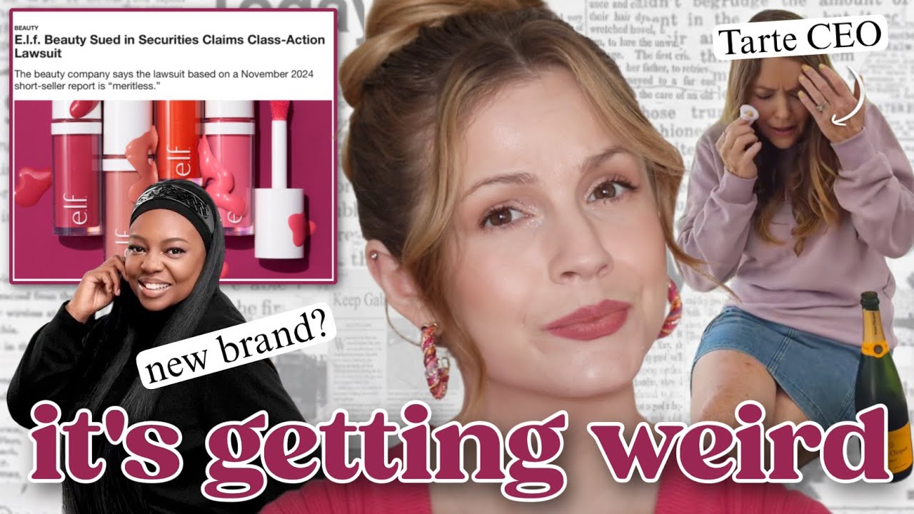 YouTube post by @KellyGooch for Allure. Caption reads: Tarte is being messy & ELF is getting sued... THE....