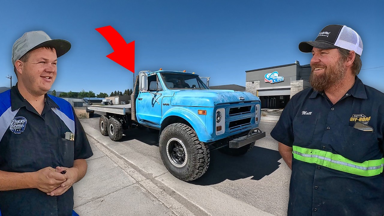 YouTube post by @RobbyLayton for BFGoodrich Tires. Caption reads: Matt Drops Off The Spud Truck For A Makeover!.