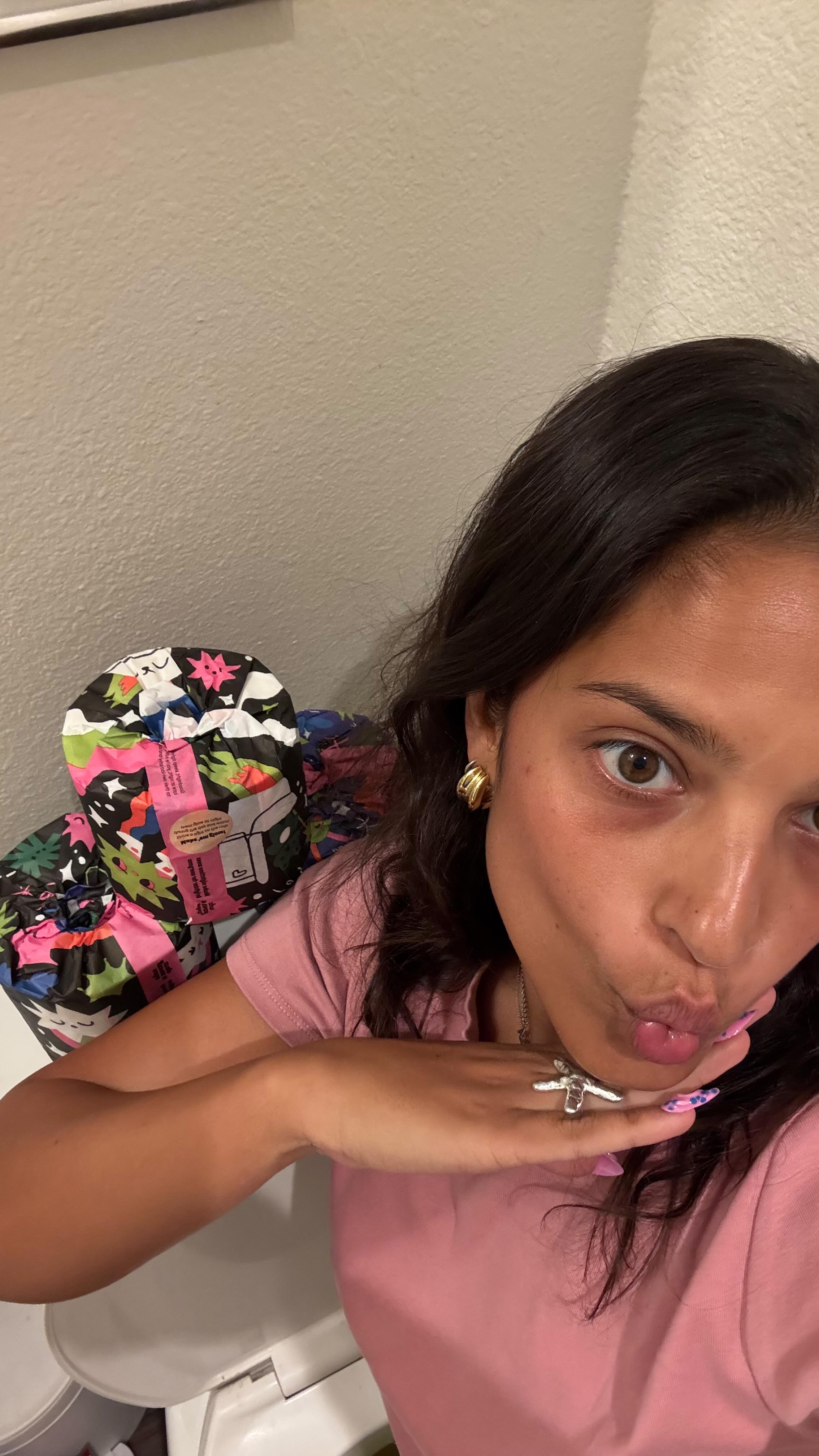 Instagram post by @ellapriya for Who Gives A Crap. Caption reads: The adventure of going the to bathroom in the....