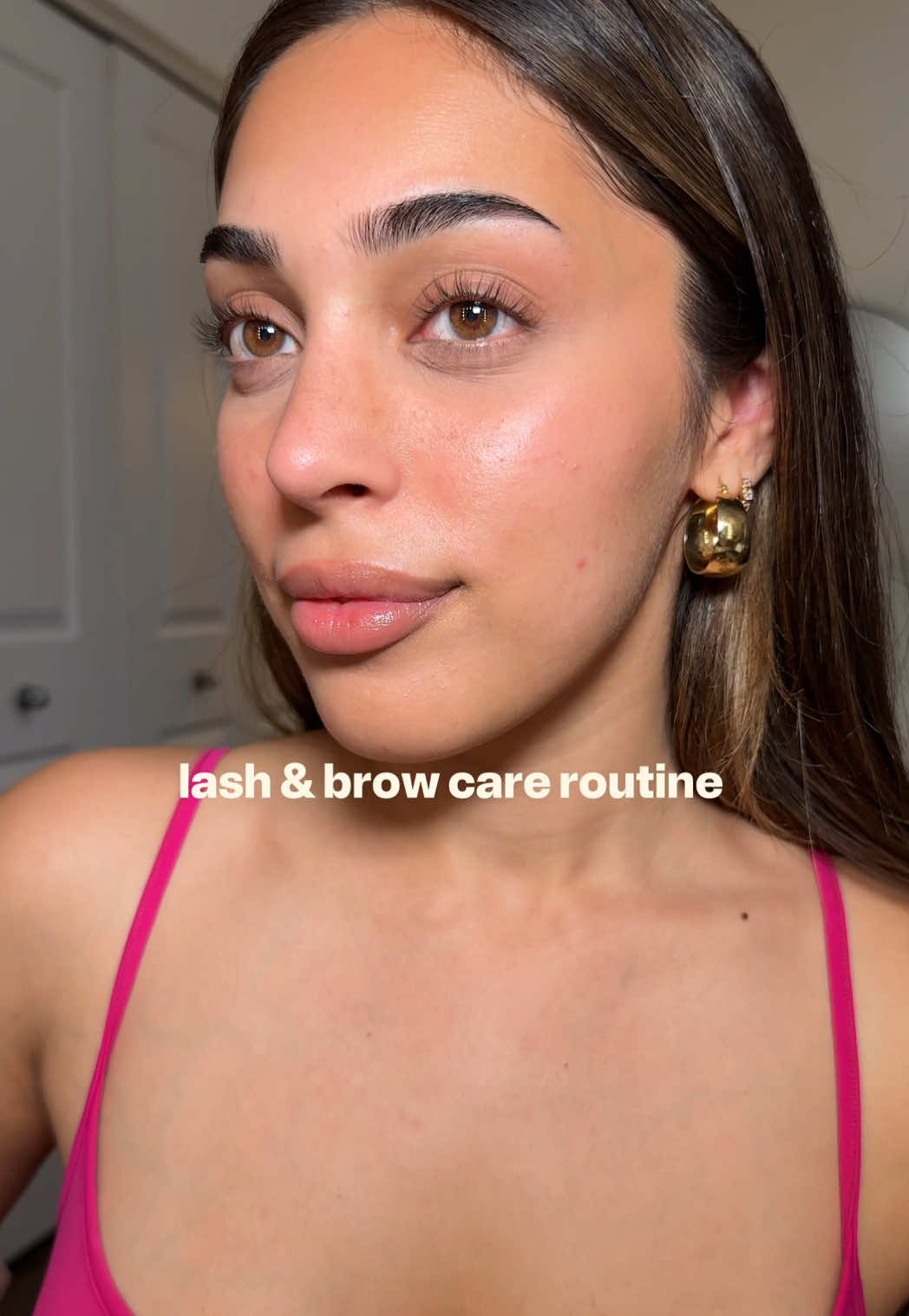 TikTok post by @hebakamal_ for Cosnori Kazakhstan. Caption reads: how I keep my lashes looking strong & healthy 🤍....