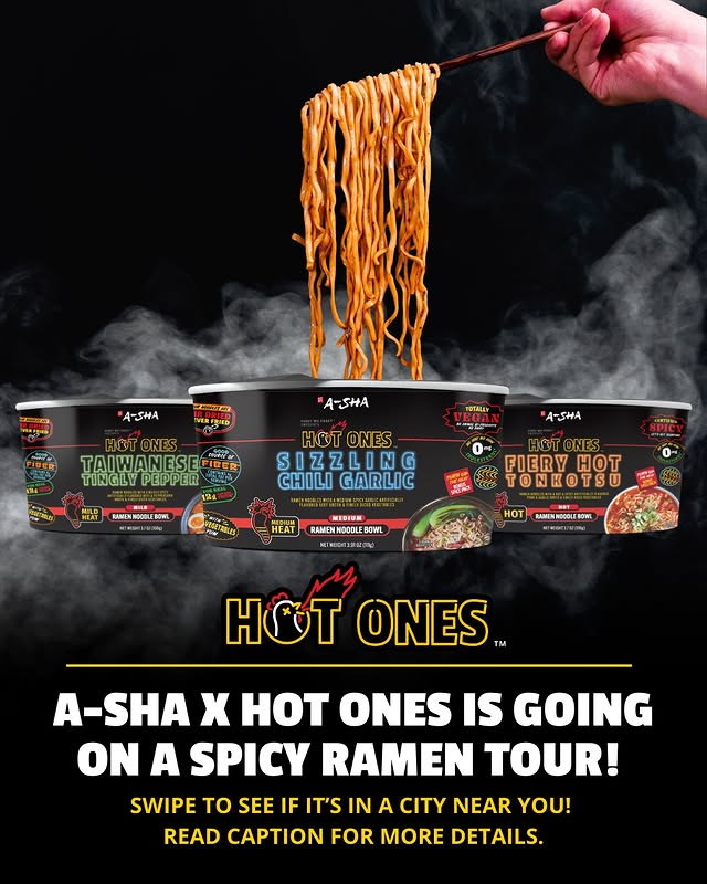 Instagram post by @ashadrynoodle for First We Feast. Caption reads: [...] weekend? 👀 #ashadrynoodle #hotones....
