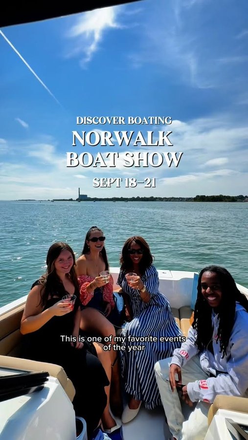 Instagram post by @connecticut_bucketlist for Discover Boating. Caption reads: spend a day on the water at the @discoverboating....