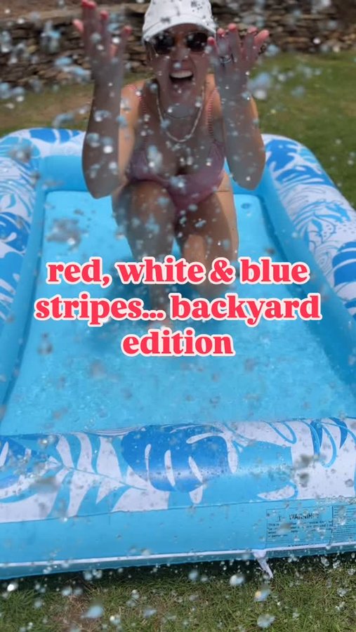 Instagram post by @daniellepiercee for Blue Stripes. Caption reads: Red, white & @bluestripescacao …and I’ve....