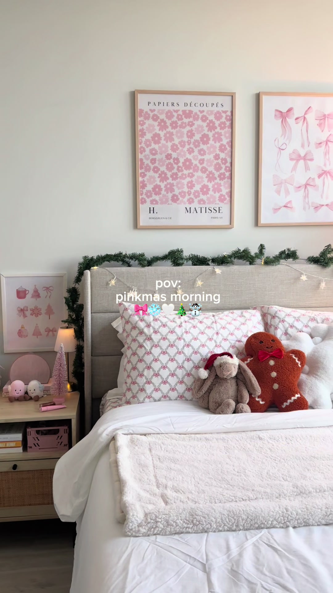 TikTok post by @thatgirlsow for Glow Recipe. Caption reads: pinkmas mornings are so back☺️🎀☃️🎄love starting....