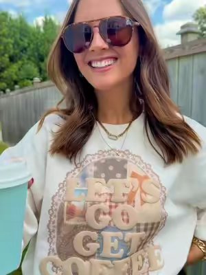 TikTok post by @shelbylowery_ for United Monograms. Caption reads: SO CUTE! @United Monograms 🩵🩵🩵☕️☕️☕️.