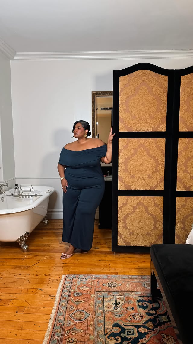 Instagram post by @rubeiriplus for ELOQUII. Caption reads: [...] Thanksgiving inspo… and you find me @eloquii....