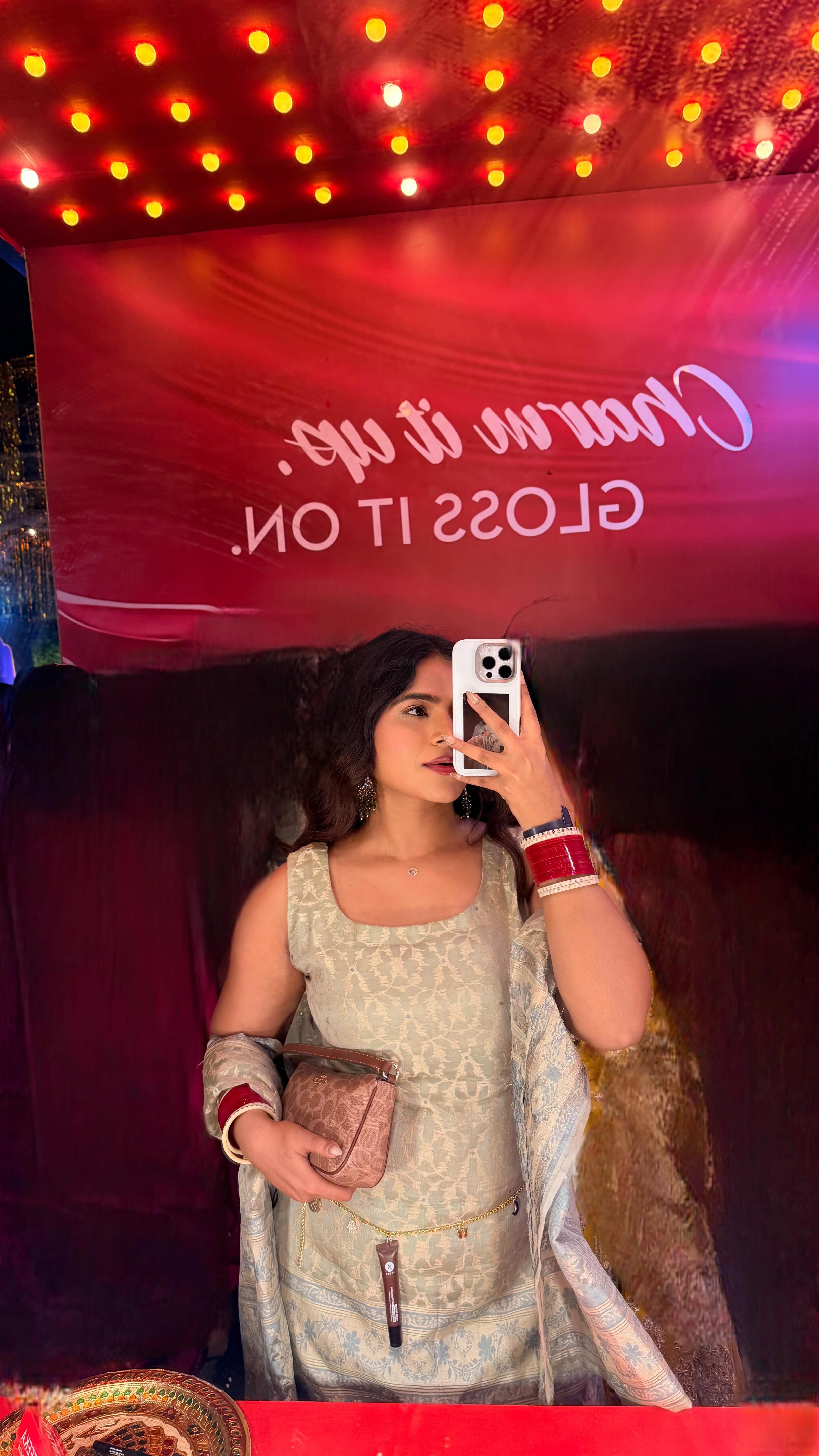 Instagram post by @thepratibhagirdhar for SUGAR Cosmetics. Caption reads: @trysugar is so cool even fake wedding looks....