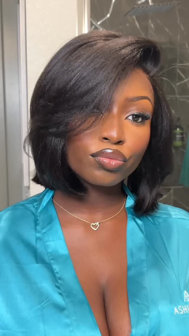 Instagram post by @thisisafricana for Ashimary Hair. Caption reads: 90s Classy & Sassy Bob Wig ft. @ashimaryhair |....