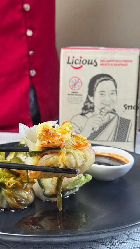 Instagram post by @petuk_dietician for Licious. Caption reads: [...] when cooking for family.

With....