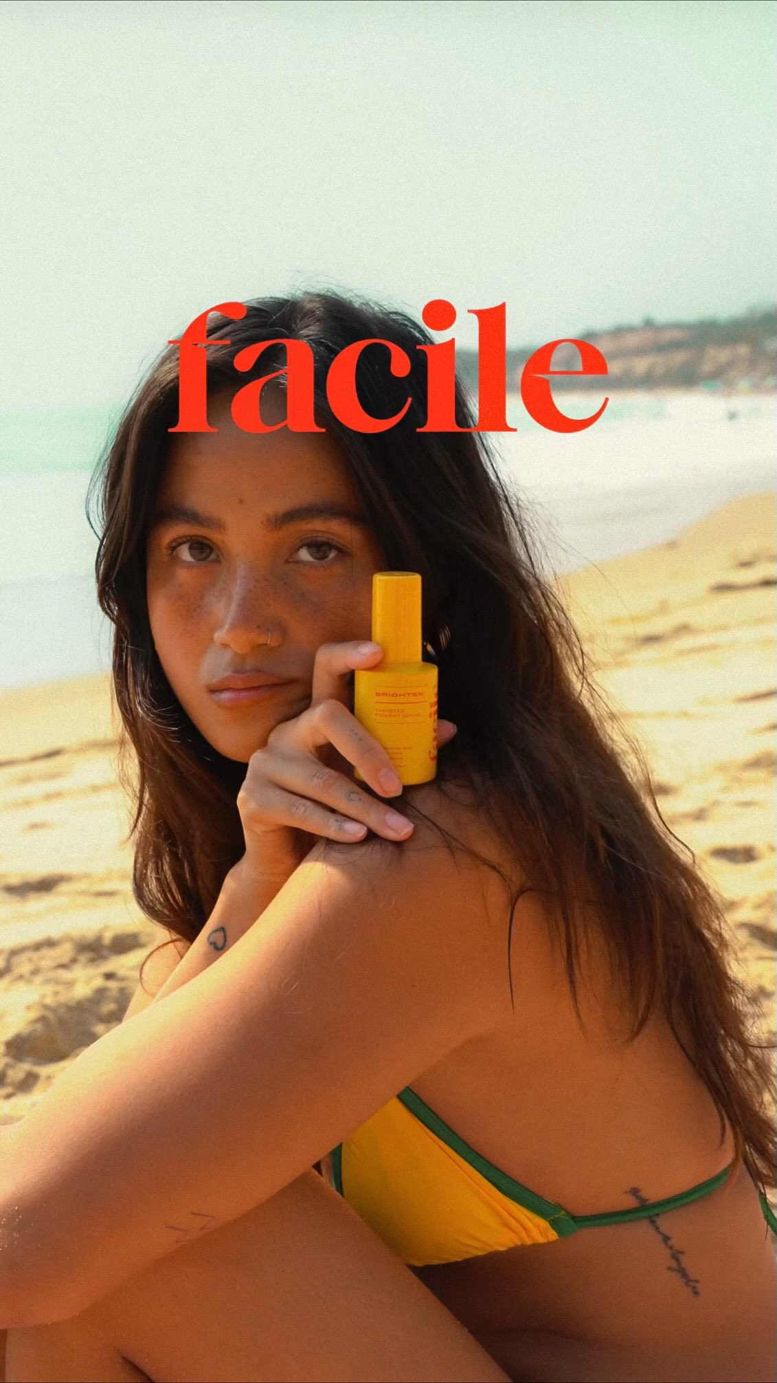 Instagram post by @julienneroq for Facile Skin. Caption reads: #ad @facileskin , keeping things effortless:....