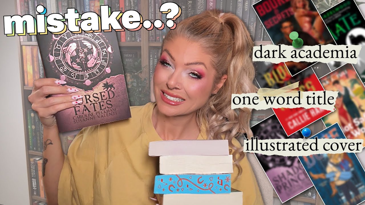 YouTube post by @angelicanyqvistbooksandtravel for Adept Cosmetics. Caption reads: TBR Prompt Jar Chooses My January Reads 🥃🐺🩸.
