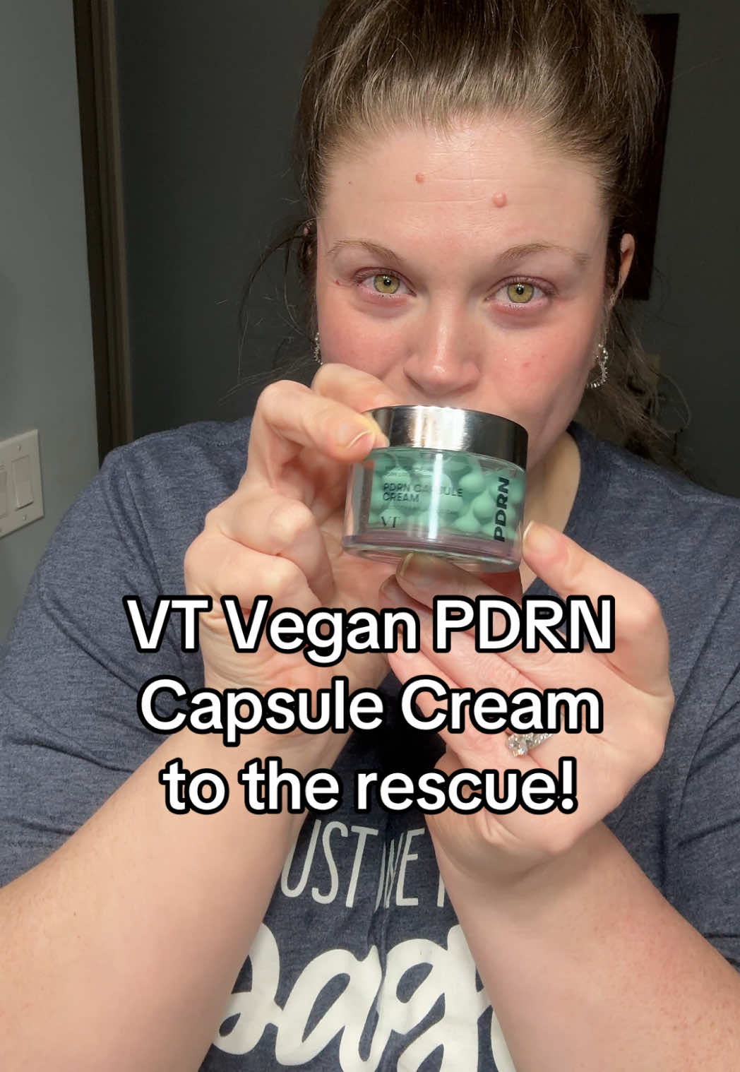 TikTok post by an influencer for VT Cosmetics US. Caption reads: @VT Cosmetics US PDRN Capsule Cream gives [...].