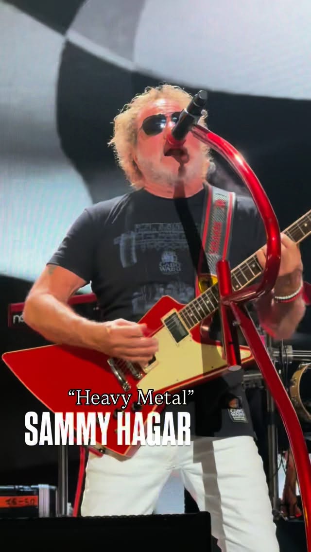 Instagram post by @q1043 for iHeartRadio. Caption reads: In my heavy metal era 🤘 @sammyhagar....