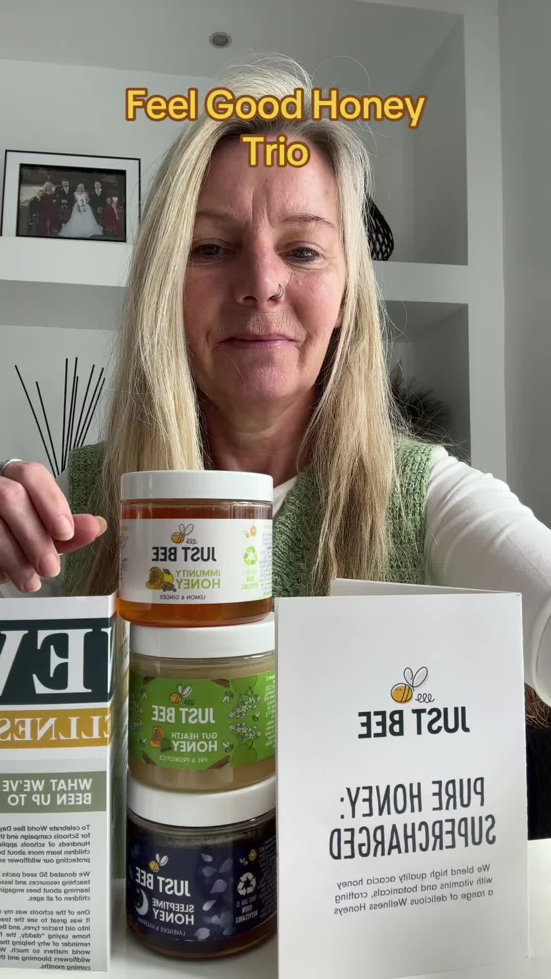TikTok post by @dazzmaka for Just Bee Honey. Caption reads: [...] with pre biotics and probiotics @Just Bee....