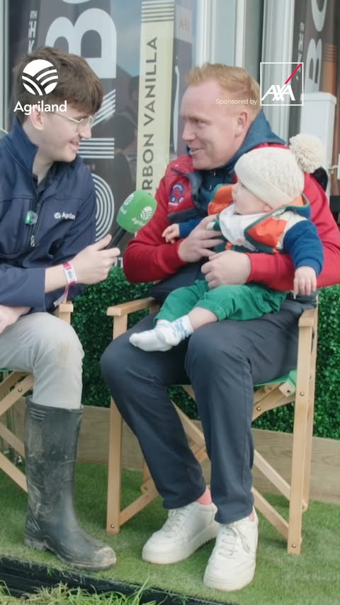 Instagram post by @agriland.ie for AXA. Caption reads: [...] attendee at Ploughing 2026? Sponsored by....