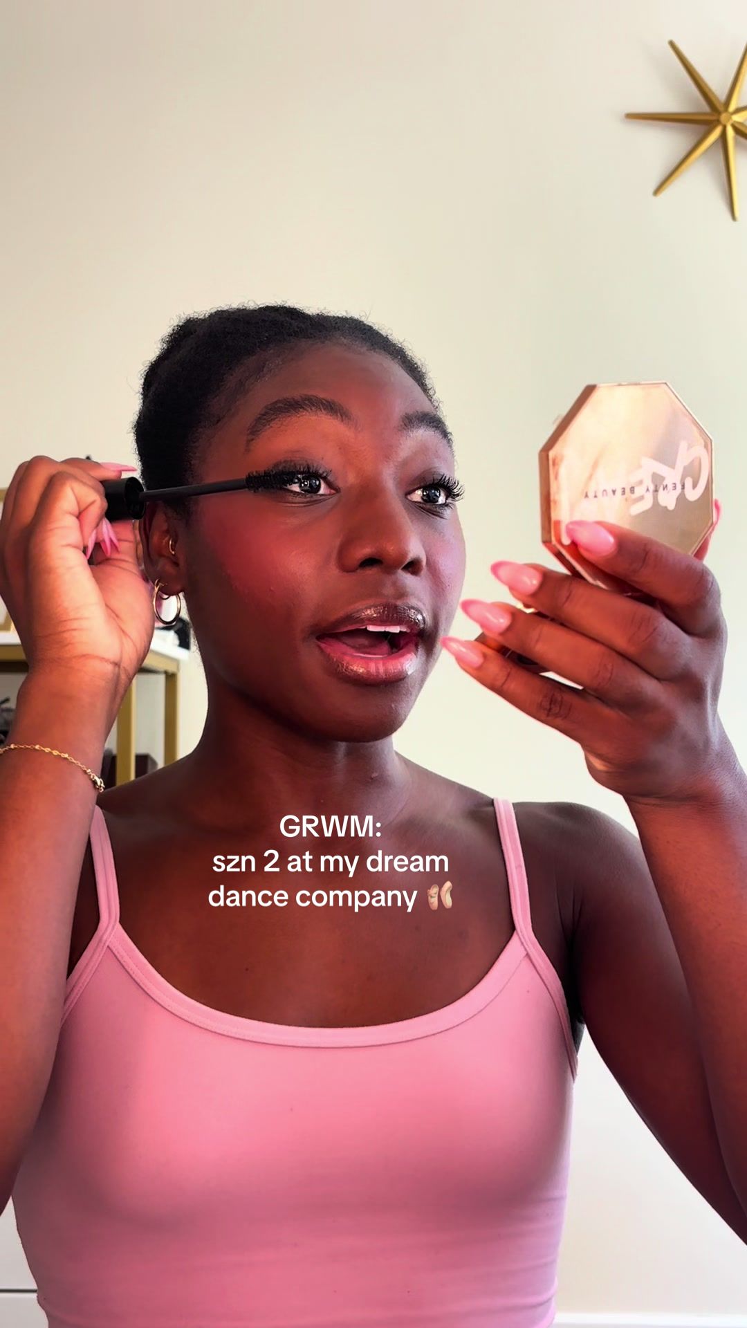 TikTok post by @kiraelon for One Size. Caption reads: so exciting!!! ask me any questions about life as....