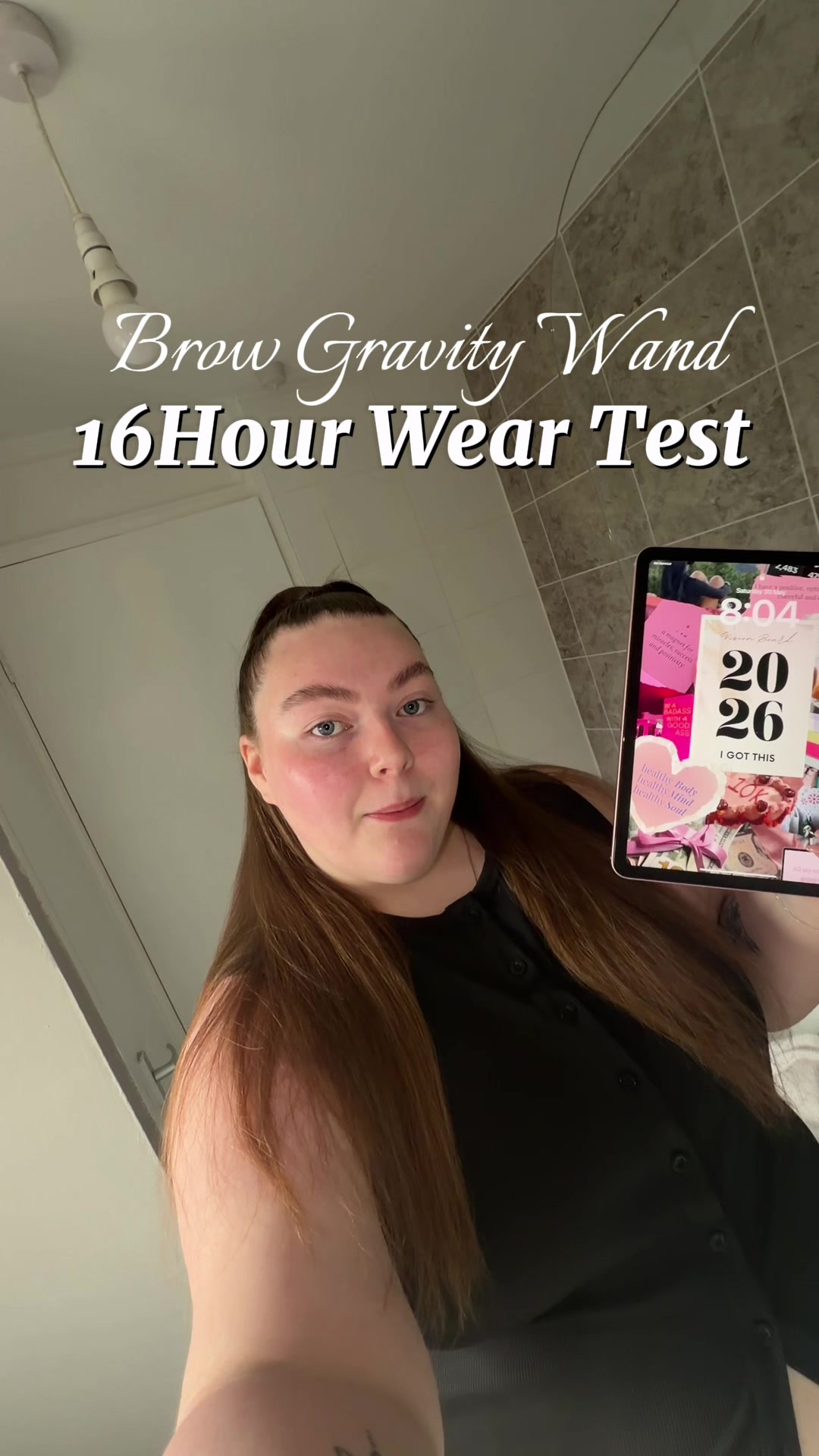 TikTok post by @l0uiseconville for By Caitlyn. Caption reads: [...] at checkout! #browgravity #weartest....