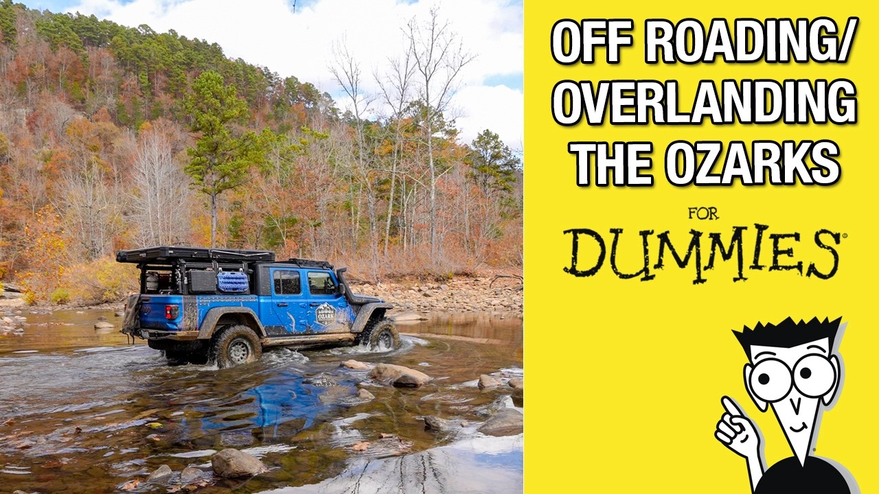 YouTube post by @OzarkOverlandAdventures for – ICECOFREEZER. Caption reads: Off Roading/Overlanding the Ozarks for Dummies.