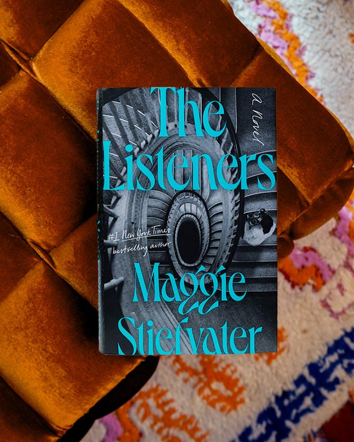 Instagram post by @maggie_stiefvater for Viking Books. Caption reads: @maggie_stiefvater fans, rejoice! THE LISTENERS is....