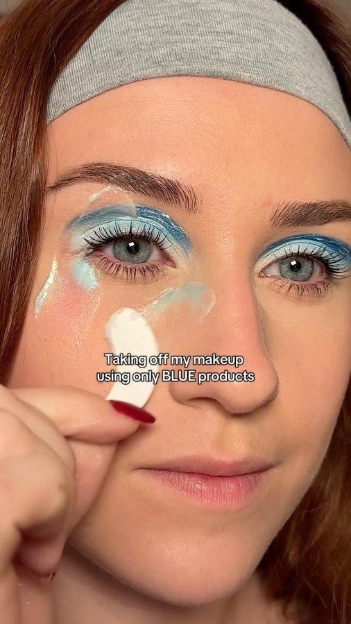 Instagram post by @chloeandcosmetics for Dots for Spots. Caption reads: Makeup removal and skincare - blue products only....