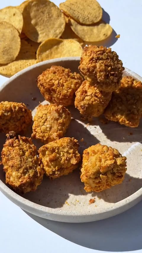 Instagram post by @kynd.to.all.kinds for Mission Foods. Caption reads: [...] crusted tofu bites are made with....