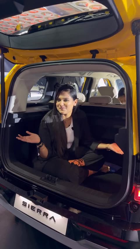 Instagram post by @her_garage_yt for Tata Motors. Caption reads: Tata Sierra Launched At 11.49 Lakh 😮
#tatasierra....