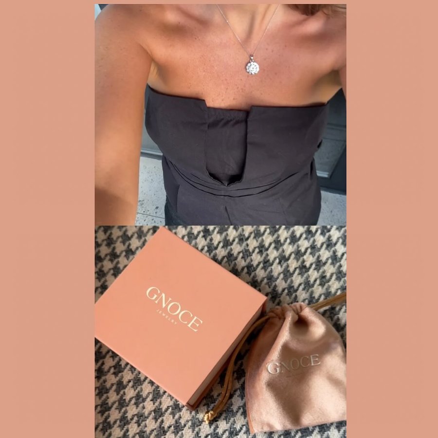 Instagram post by @eva_balu for Gnoce Italia. Caption reads: @gnoceofficial 💫🤍

GNOCE #GNOCEJewelry....