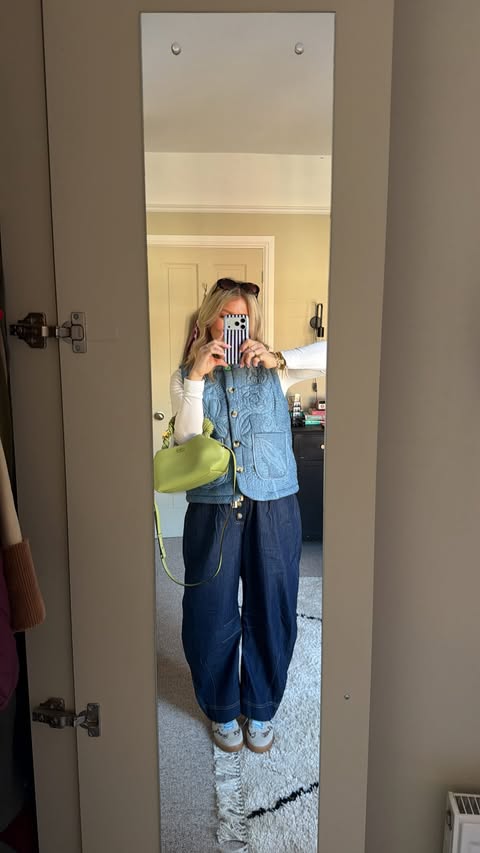 Instagram post by @megbrackpool for Victoria Shoes. Caption reads: the sky was my inspo 🪁💭🦋 outfit details jeans &....