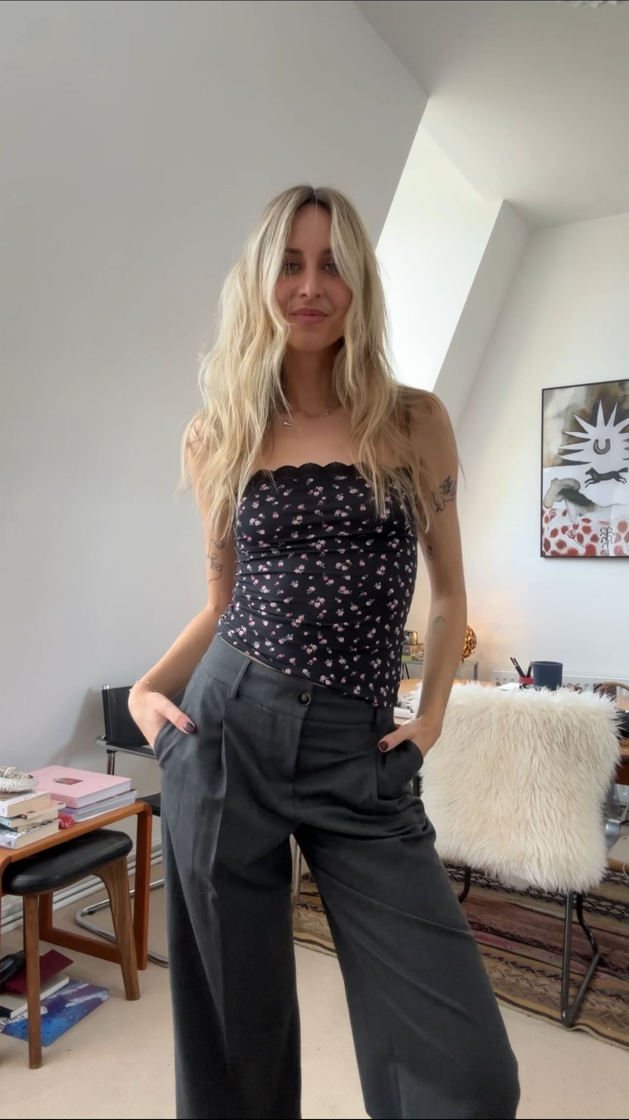 Instagram post by @monikayoung_ for Stripe & Stare. Caption reads: holding me through the busy days, the dreamy days....