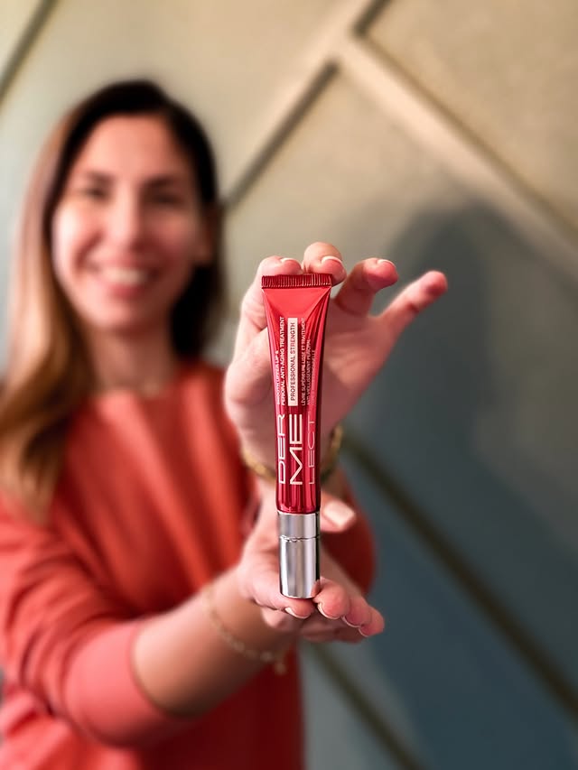 Instagram post by @hayatintheusa for Dermelect. Caption reads: [...] Obsessed with this one already ❤️ @dermelect....