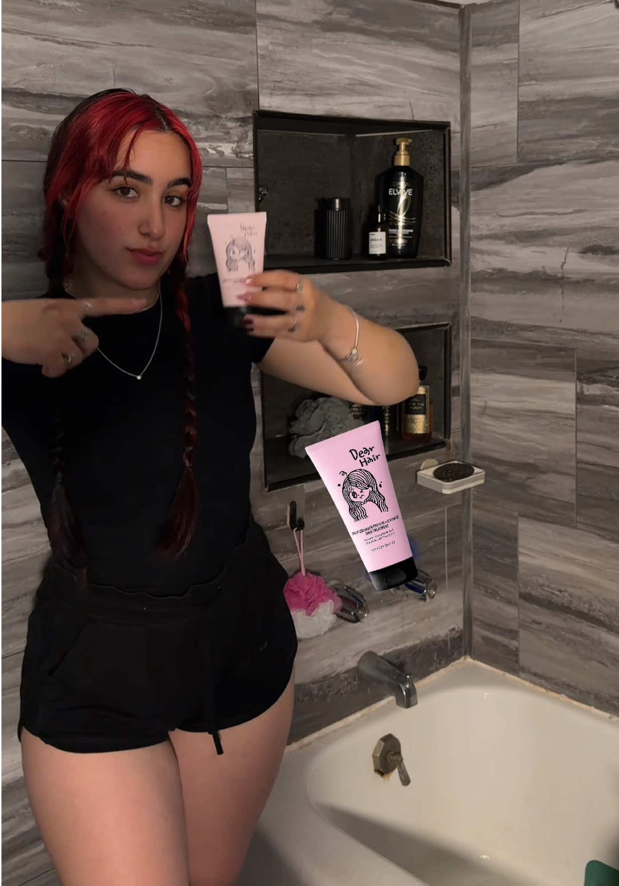 TikTok post by @oliday_manso for Ivoskin. Caption reads: [...] @DearHair US @seed._.link #ivoskin....