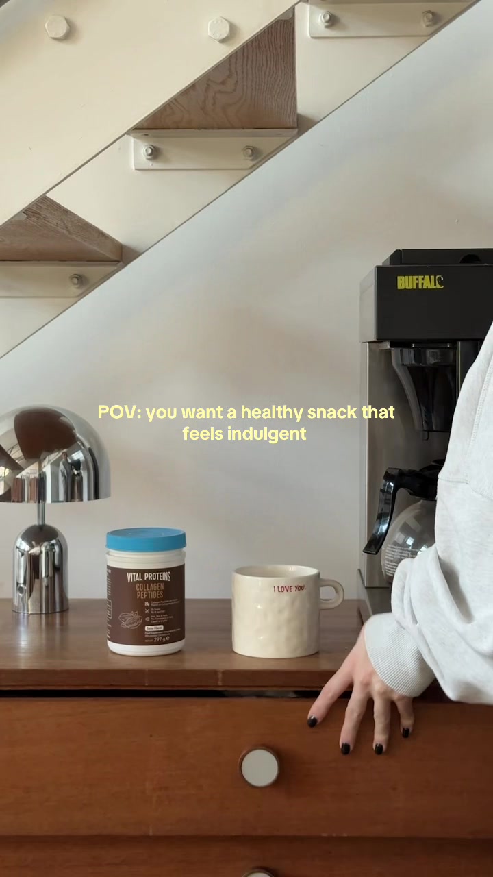 TikTok post by @ldnloft for Vital Proteins. Caption reads: AD the cocoa @Vital Proteins Shop is like my new....