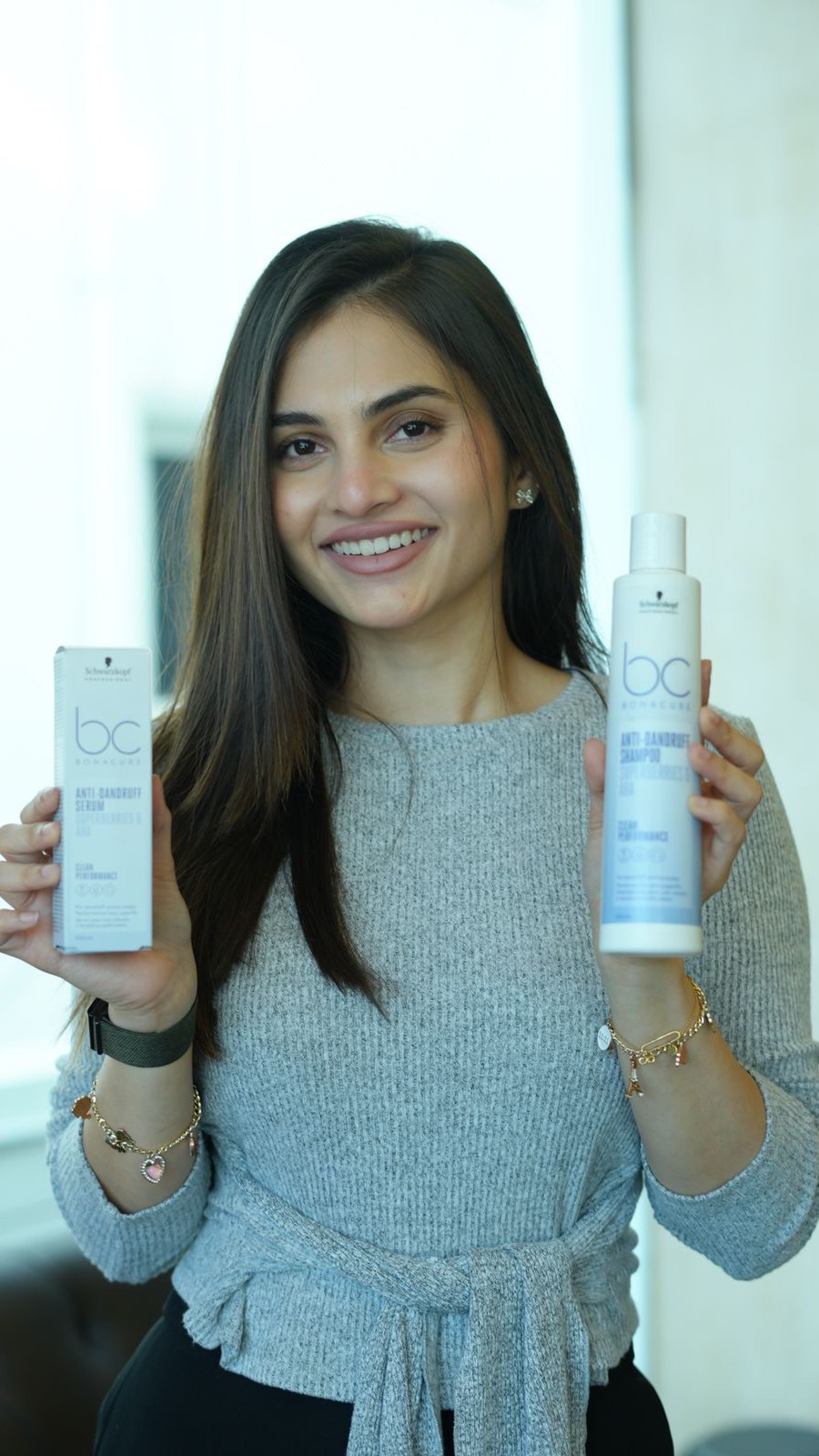 Instagram post by @greentrendssalon for Schwarzkopf Professional. Caption reads: My scalp went from oily, flaky chaos to fresh,....