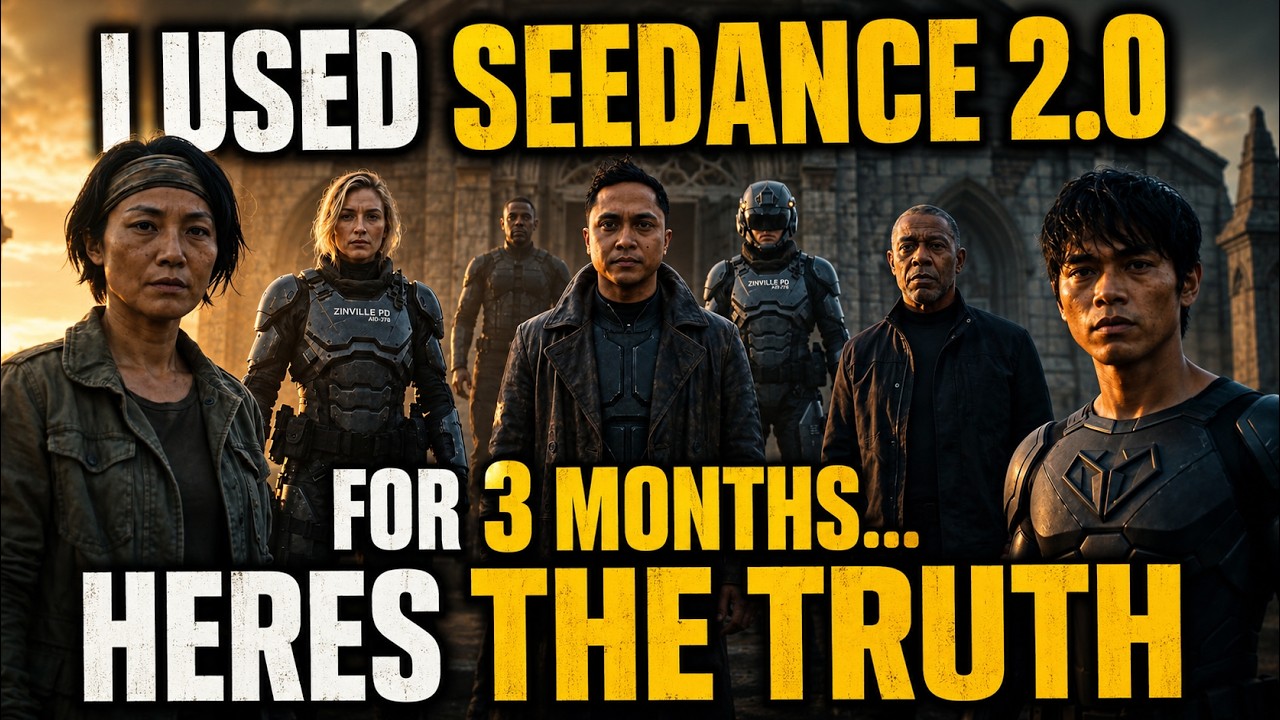 YouTube post by @Jsfilmz for Invideo Creators. Caption reads: I USED SEEDANCE 2.0 FOR 3 MONTHS... HERES THE....