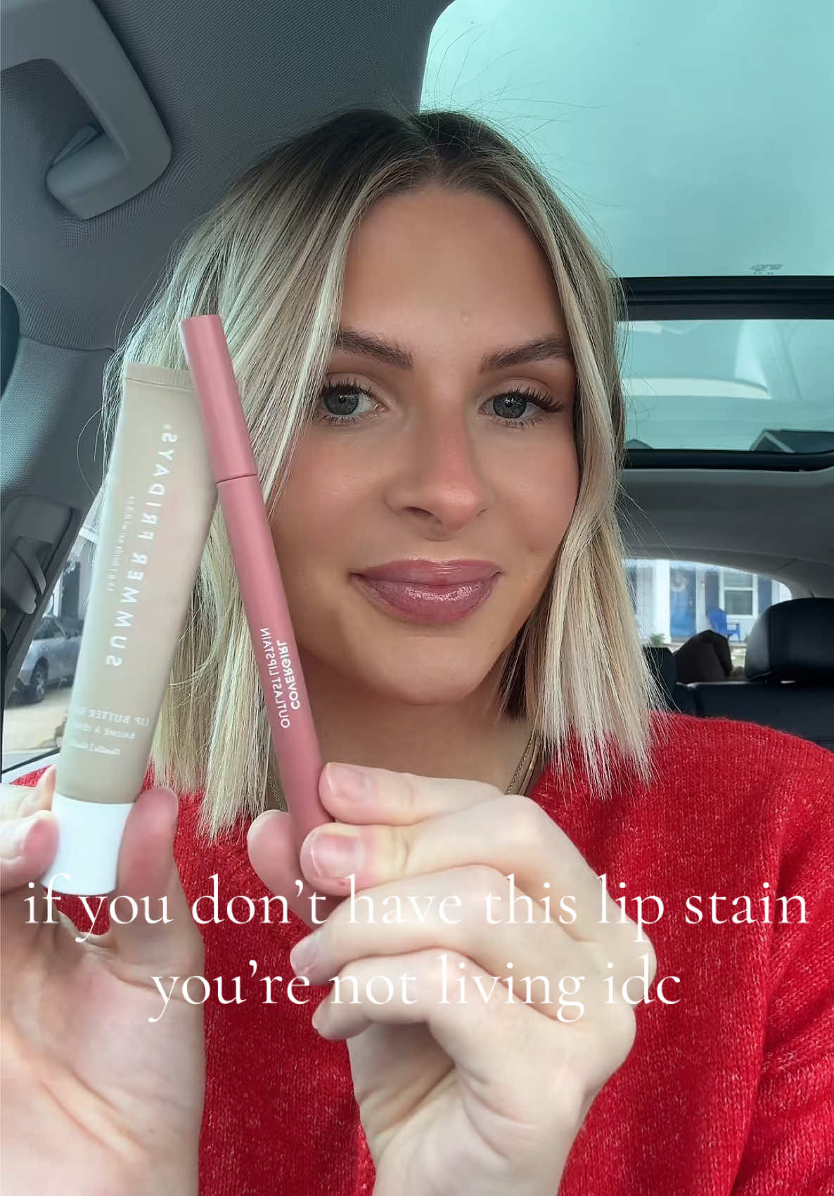 TikTok post by @alyssamhoward for COVERGIRL. Caption reads: @COVERGIRL outlast lipstain in the shade [...].