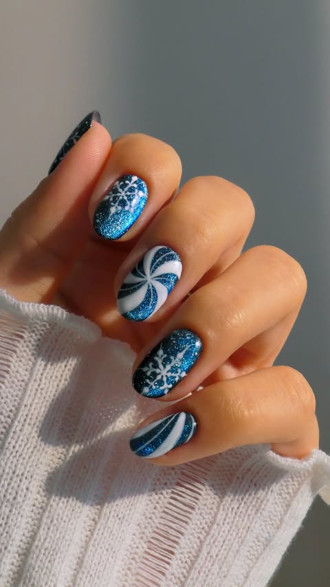 Instagram post by @basecoatstories for Zalando. Caption reads: day 10 of 24 christmas nails ♥️🎄✨

created for....