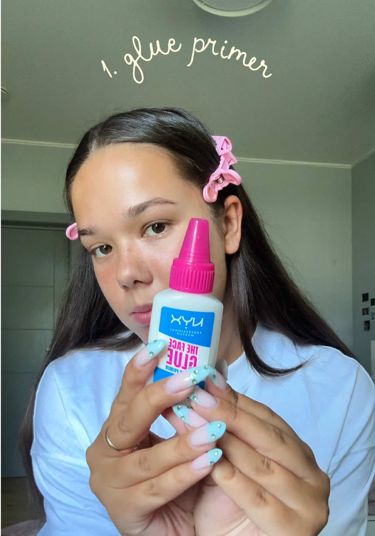 TikTok post by @itisemilijaa for Drogas Latvija. Caption reads: [...] NYX Cosmetics produktiem @Drogas Latvija ir....