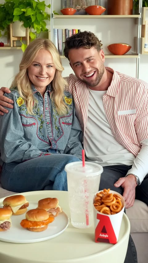 Instagram post by @harryjowsey for Arby's. Caption reads: @malinakerman … you up? @arbys has $1.99 sliders....