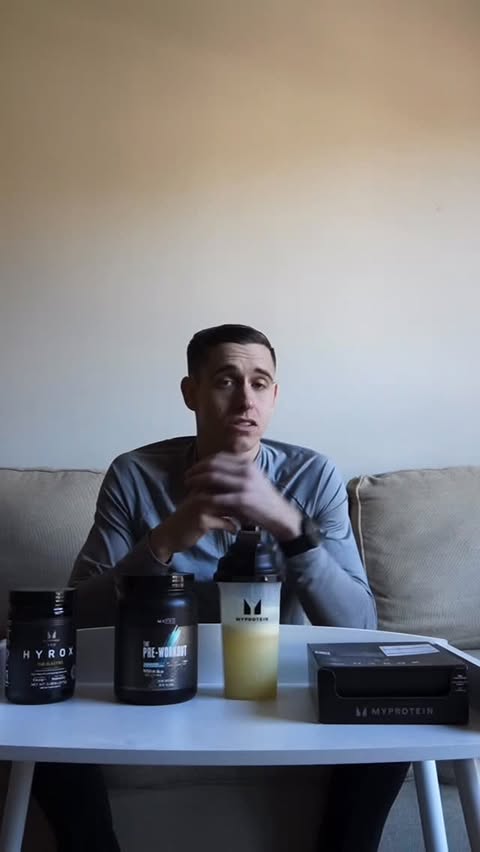 Instagram post by @thehybridraccoon for MyProtein. Caption reads: Here are the three most commonly used @myprotein....