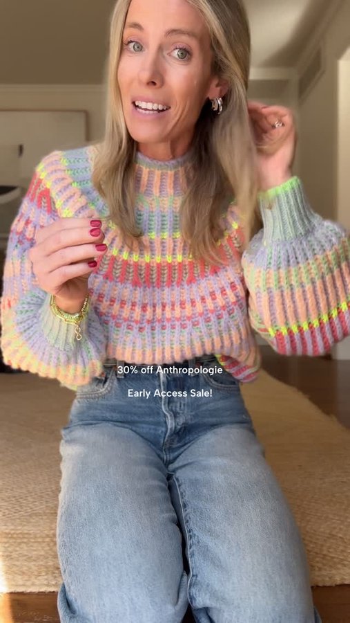 Instagram post by @lwilliamsstyle for Anthropologie. Caption reads: Comment SALE to get my fave 30% off Anthropologie....