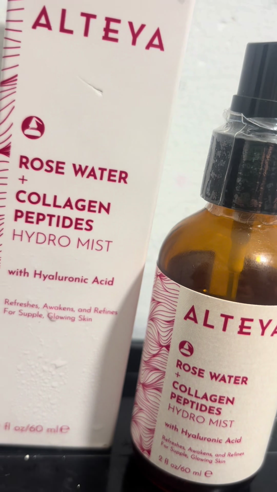 TikTok post by @cakeacuna for Alteya Organics. Caption reads: [...] water is the solution 🙌🏼😊🫰🏻 @Alteya....