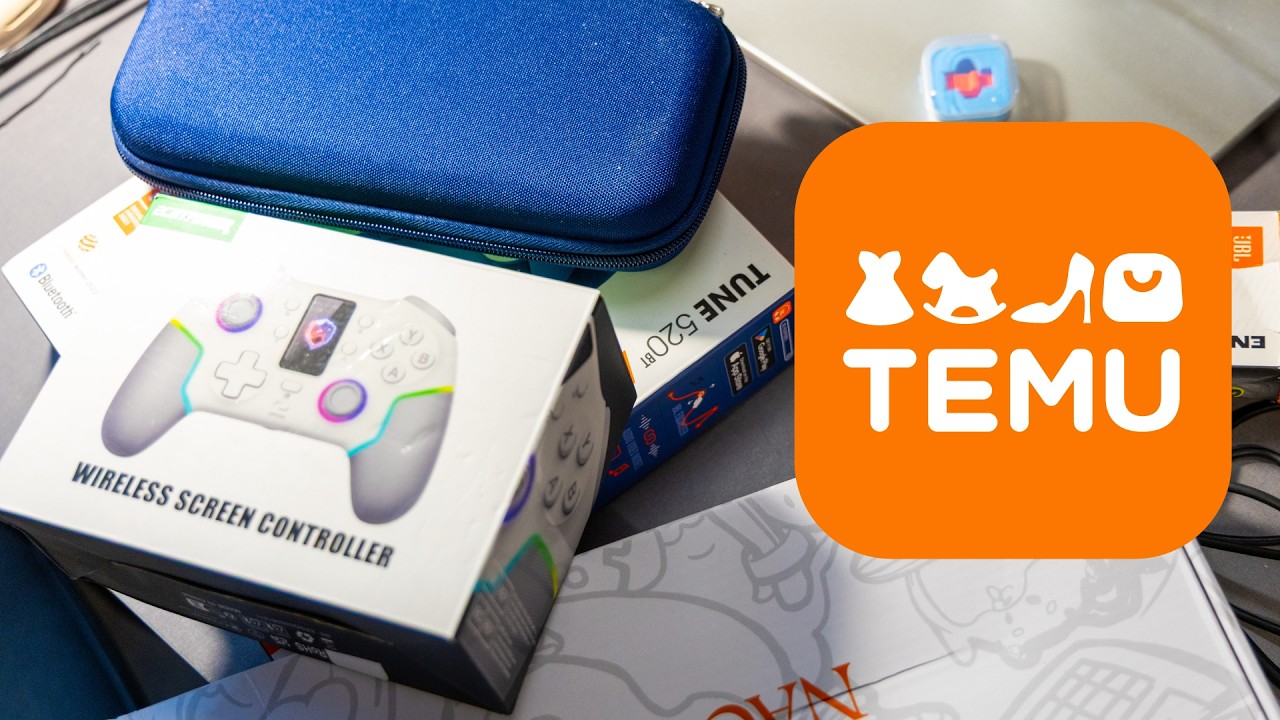 YouTube post by @NinTricks for Click Discount. Caption reads: The BEST TEMU GAMING ACCESSORIES.