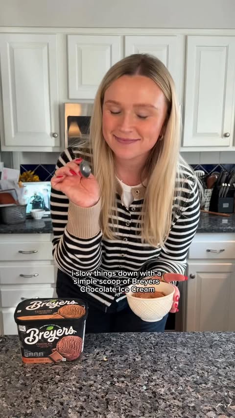 Instagram post by @carlybarrett04_ for Breyers. Caption reads: #BreyersPartner Looking forward to a treat at the....